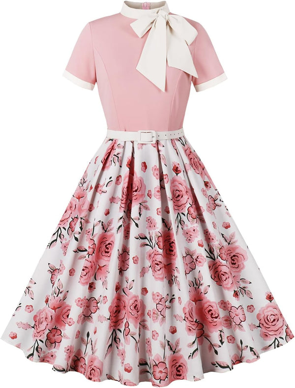 Vintage Swing Dress - 1950s Rockabilly Pin-Up Style