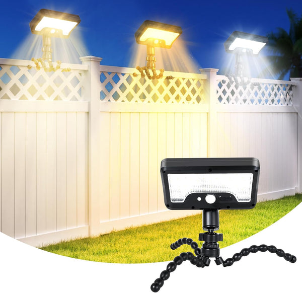 Motion Sensor Outdoor LED Light for Camping,fence, Patio (2, Black(6000k)