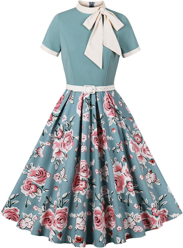 Vintage Swing Dress - 1950s Rockabilly Pin-Up Style