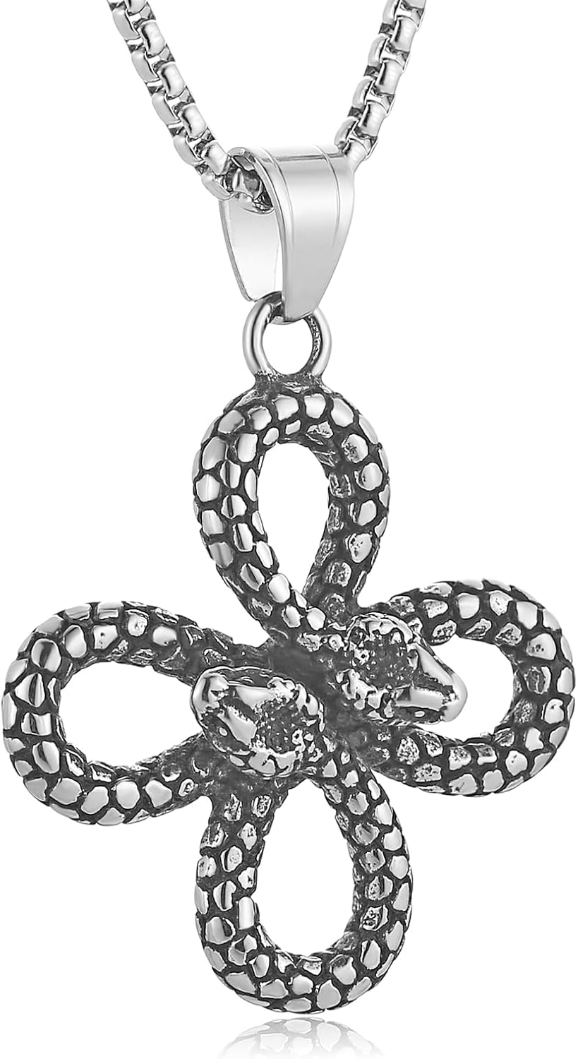 Gothic Snake Pendant - Serpent Ritual Necklace