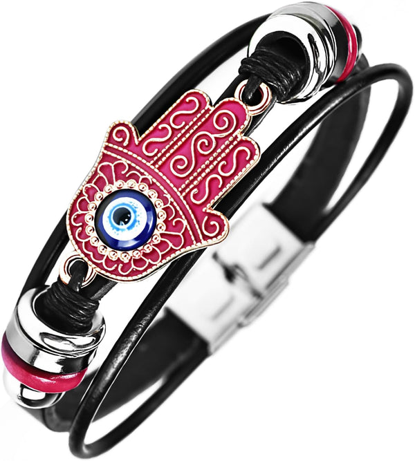 Retro Guitar Leather Bracelet for Man Women Unique Bead Braided Handmade Ethnic Tribal Cuff Multi-Layer Cords Wrap Music Shape Punk Rock Jewelry Gifts Wristband