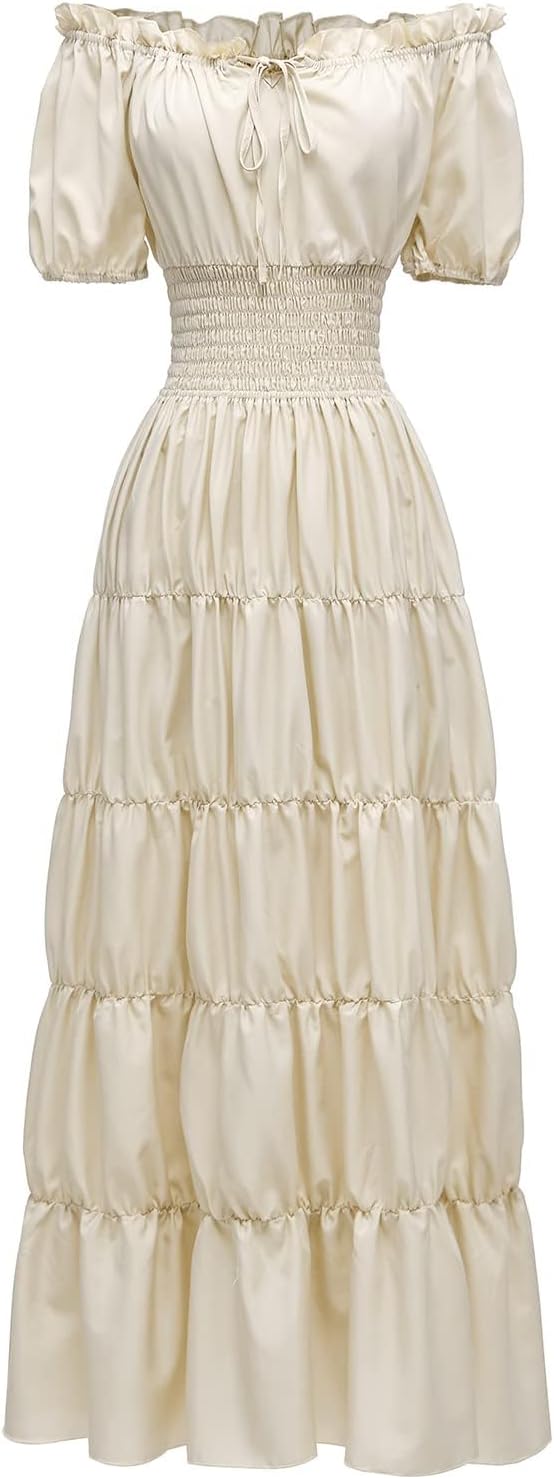 Abaowedding Renaissance Women Medieval Chemise Dress Pirate Peasant Top Irish Under Dress
