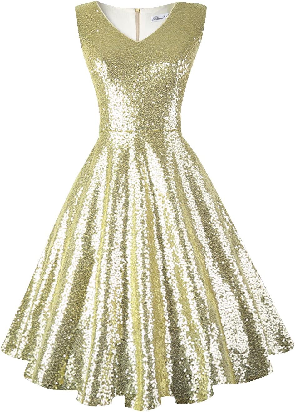 Dressever Women's 50s 60s Vintage Sleeveless Dress | Cocktail Party Dress with Pockets;Anniversary dress;Halloween dress;Christmas dress;Work dress