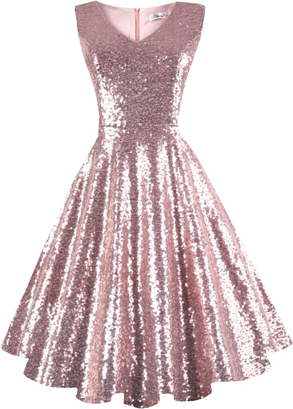 Dressever Women's 50s 60s Vintage Sleeveless Dress | Cocktail Party Dress with Pockets;Anniversary dress;Halloween dress;Christmas dress;Work dress