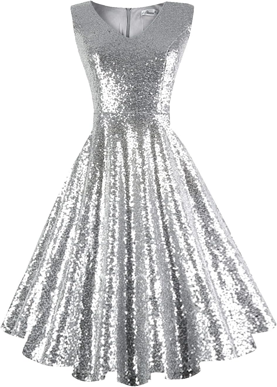 Dressever Women's 50s 60s Vintage Sleeveless Dress | Cocktail Party Dress with Pockets;Anniversary dress;Halloween dress;Christmas dress;Work dress