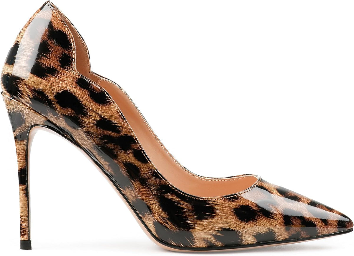 COLETER Women's 4 Inch Pumps Pointed Toe Dress Shoes Slip On Stiletto Pumps