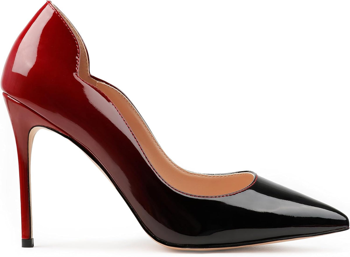 COLETER Women's 4 Inch Pumps Pointed Toe Dress Shoes Slip On Stiletto Pumps