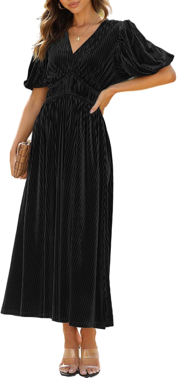 Velvet Maxi Dress Fall Wedding Guest Dress Cocktail Dress 2026