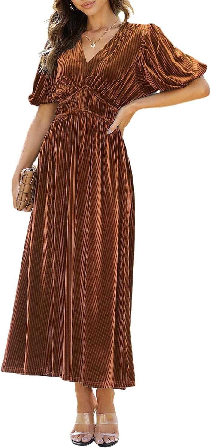 Velvet Maxi Dress Fall Wedding Guest Dress Cocktail Dress 2026