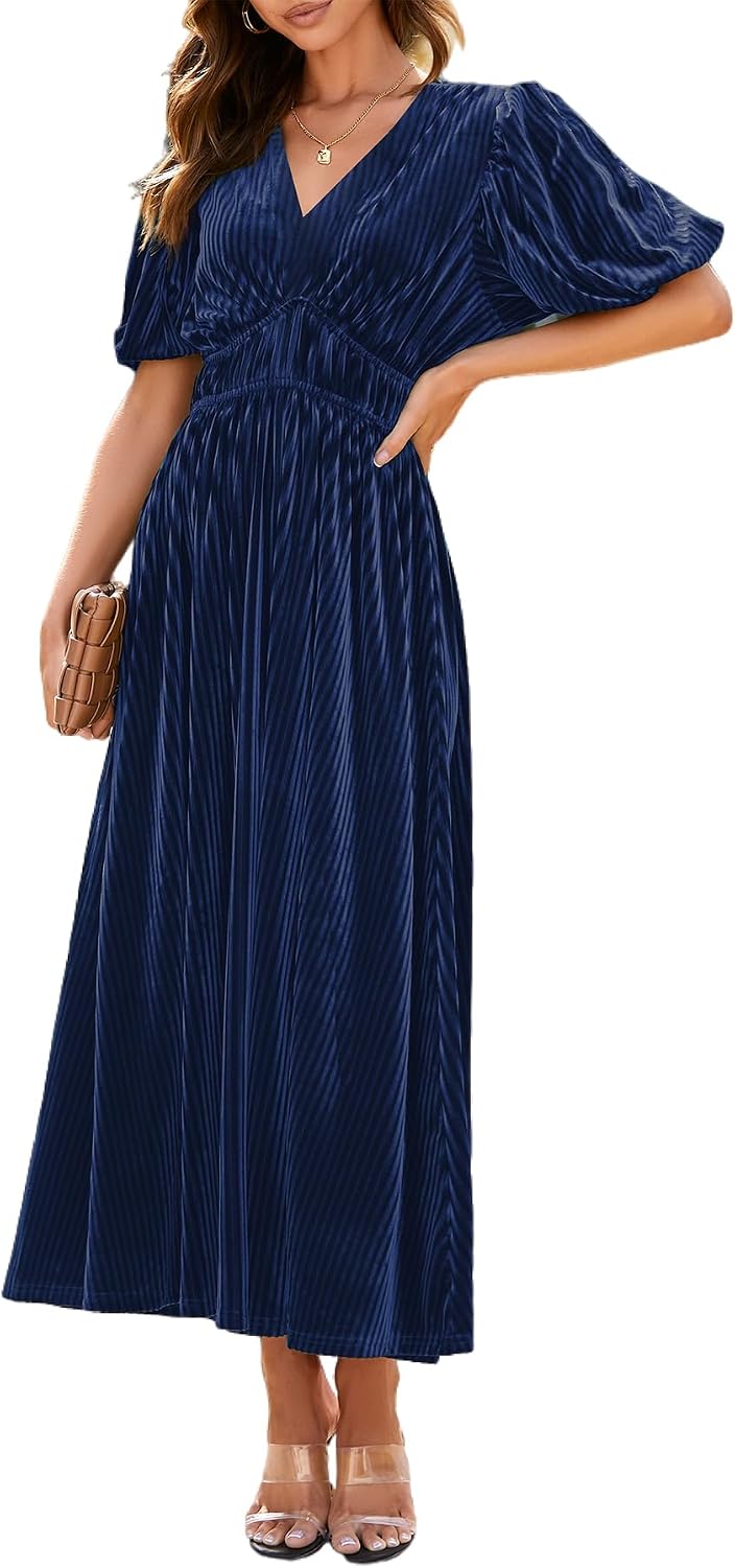 Velvet Maxi Dress Fall Wedding Guest Dress Cocktail Dress 2026