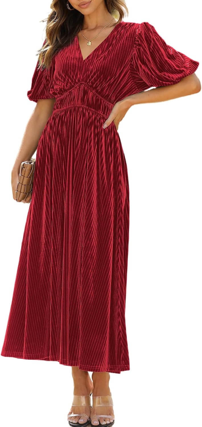 Velvet Maxi Dress Fall Wedding Guest Dress Cocktail Dress 2026