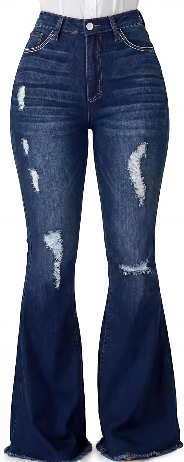 Peihot Vintage Bell Bottoms Flare Jeans For Women 90s High Waist