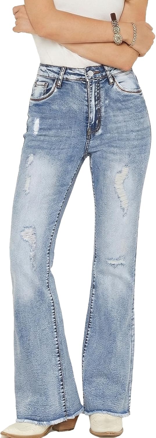 Peihot Vintage Bell Bottoms Flare Jeans For Women 90s High Waist