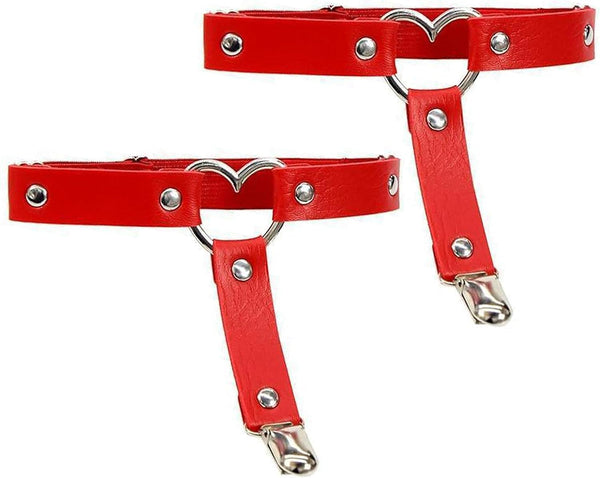 Leoparts Women's Thigh Garter Belt Gothic Leg Harness Belt Adjustable Stockings Garter with Buckle/Clips for Thigh High Socks