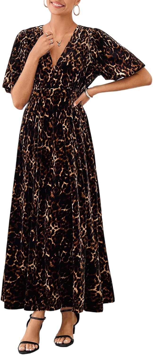 Velvet Maxi Dress Fall Wedding Guest Dress Cocktail Dress 2026