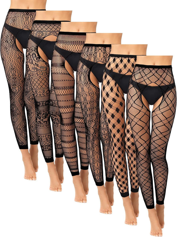 Fishnet Thigh-High Stockings – 6 Pairs Plus Size