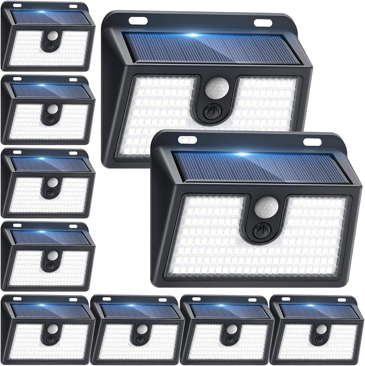 [6 Packs] Solar Motion Sensor Outdoor LED Light for Outside Walking dog Fence Backyard Deck Garde...