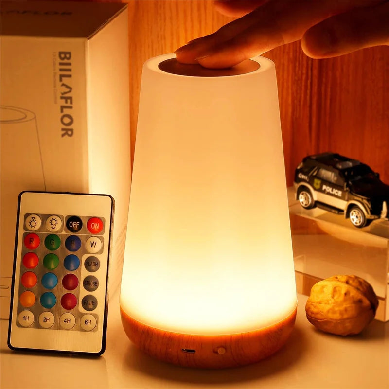 13 Color Changing Night Light RGB Remote Control Touch Dimmable Lamp Portable Table Bedside Lamps...