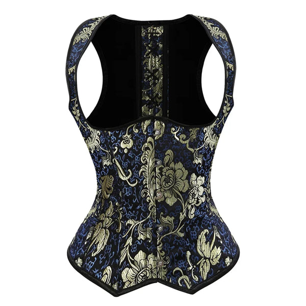 Lace-Up Striped Underbust Corset – Plus Size