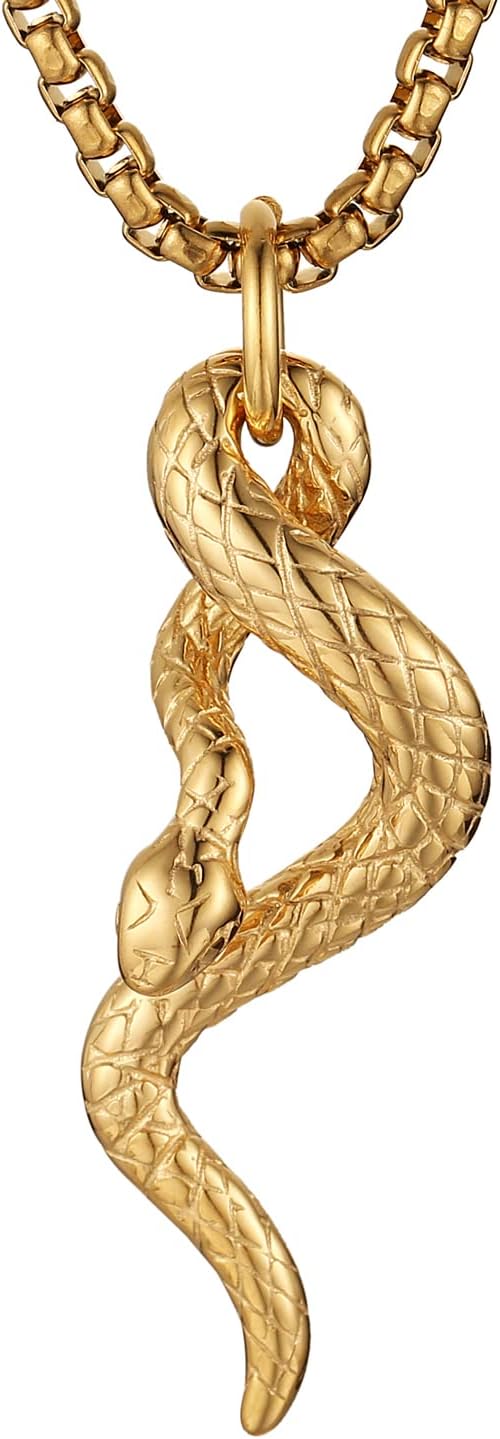 Gothic Snake Pendant - Serpent Ritual Necklace