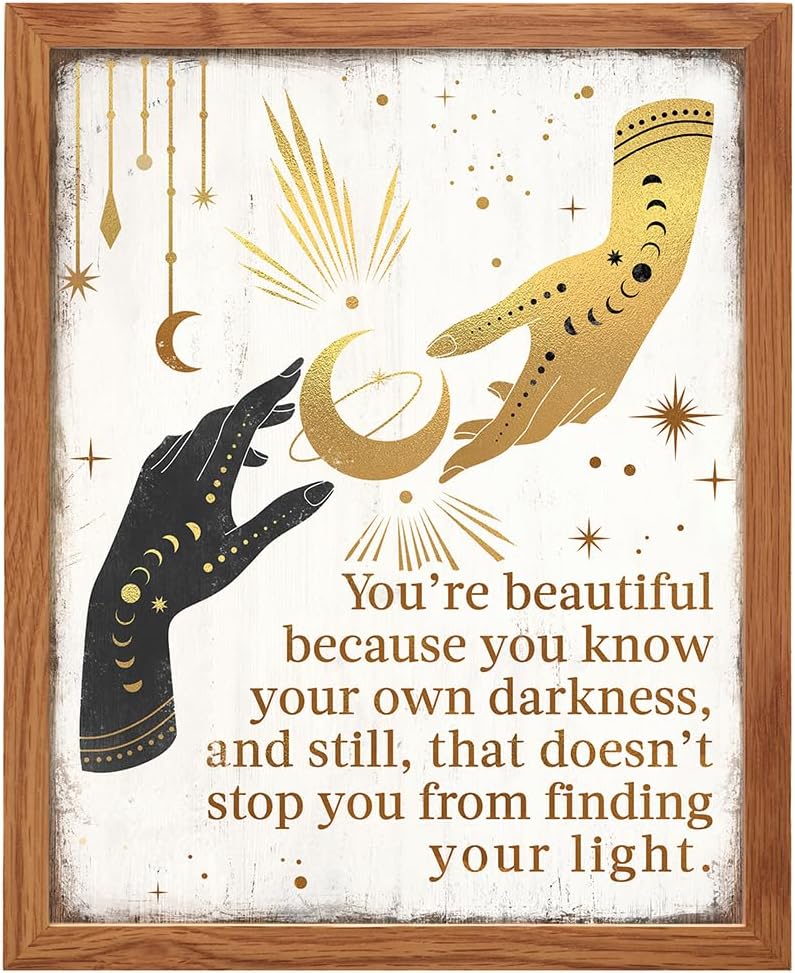 Boho Witchcraft Wall Art - Gothic Witchy Room Decor - Inspirational Positive Quotes for Women - Encouraging Gifts - Shabby chic Celestial Wicca Wiccan Witch Motivational poster - Pagan Supplies