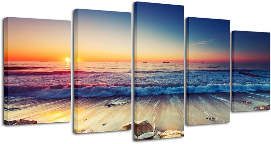 Ocean Seascape 5-Piece Modern Canvas Wall Art