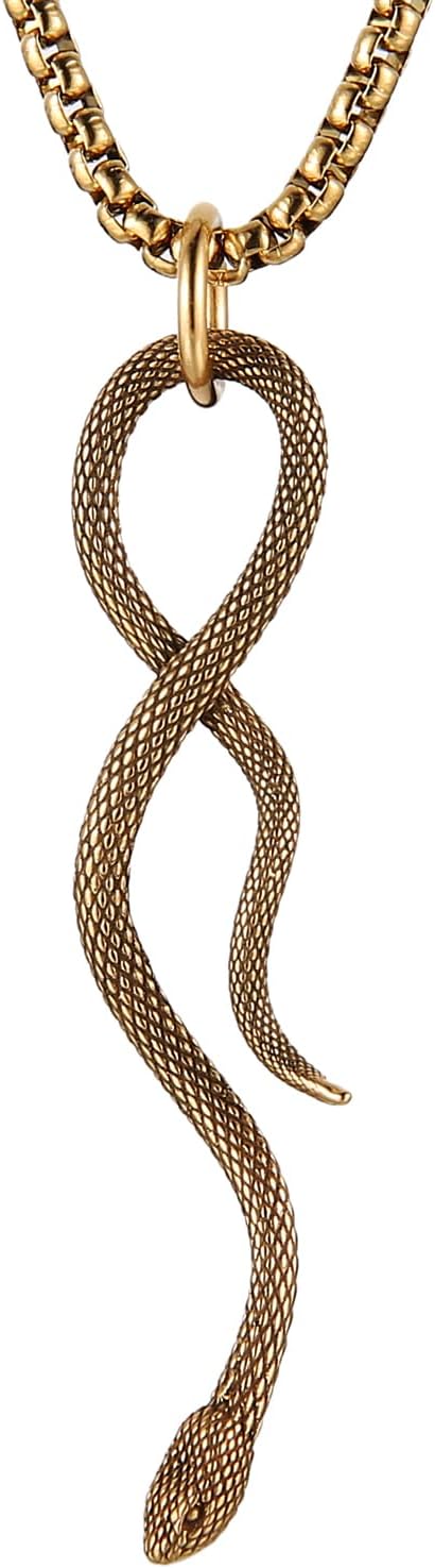 Gothic Snake Pendant - Serpent Ritual Necklace