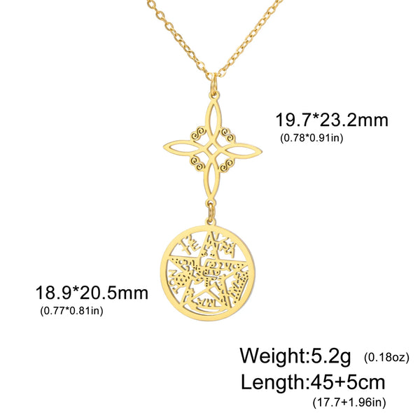 Stainless Steel Pentagram Necklace Tetragrammaton