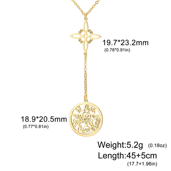Stainless Steel Pentagram Necklace Tetragrammaton