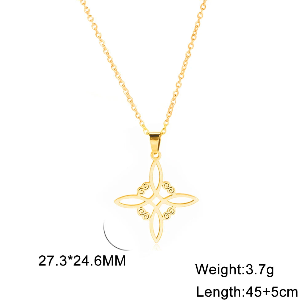 Stainless Steel Pentagram Necklace Tetragrammaton