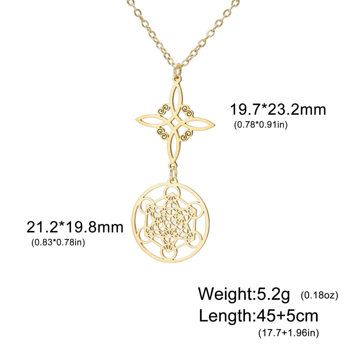 Stainless Steel Pentagram Necklace Tetragrammaton