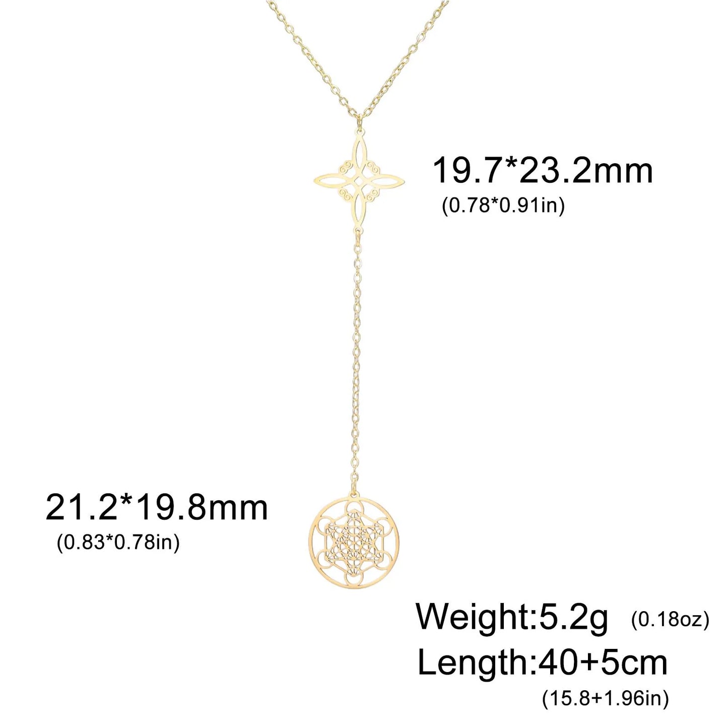 Stainless Steel Pentagram Necklace Tetragrammaton