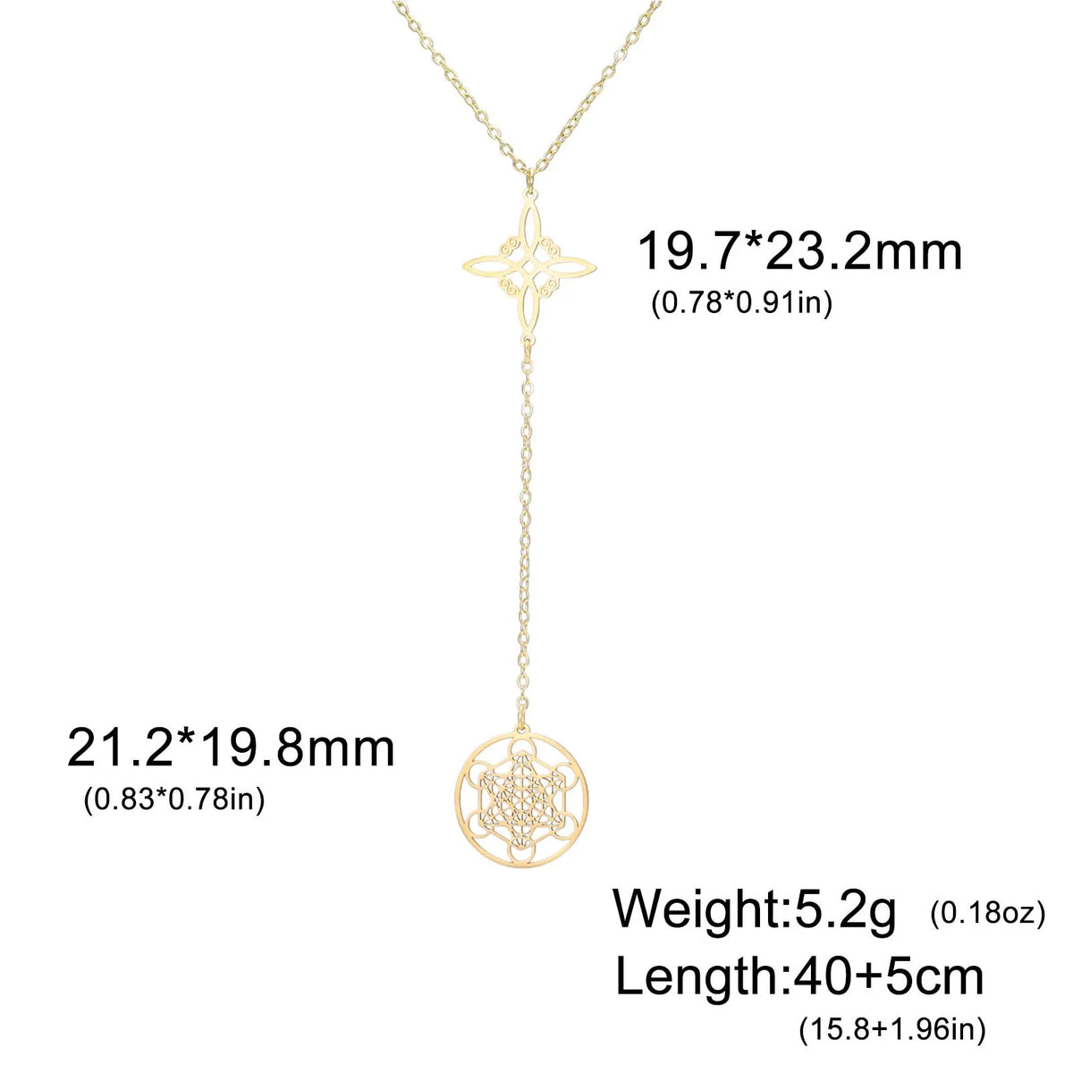 Stainless Steel Pentagram Necklace Tetragrammaton