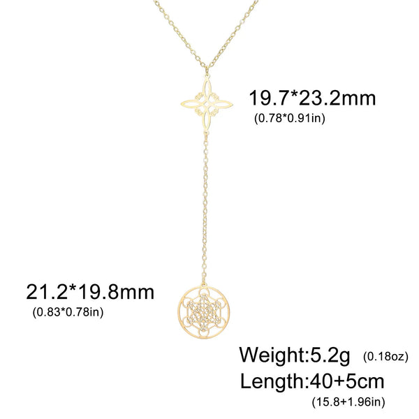 Stainless Steel Pentagram Necklace Tetragrammaton