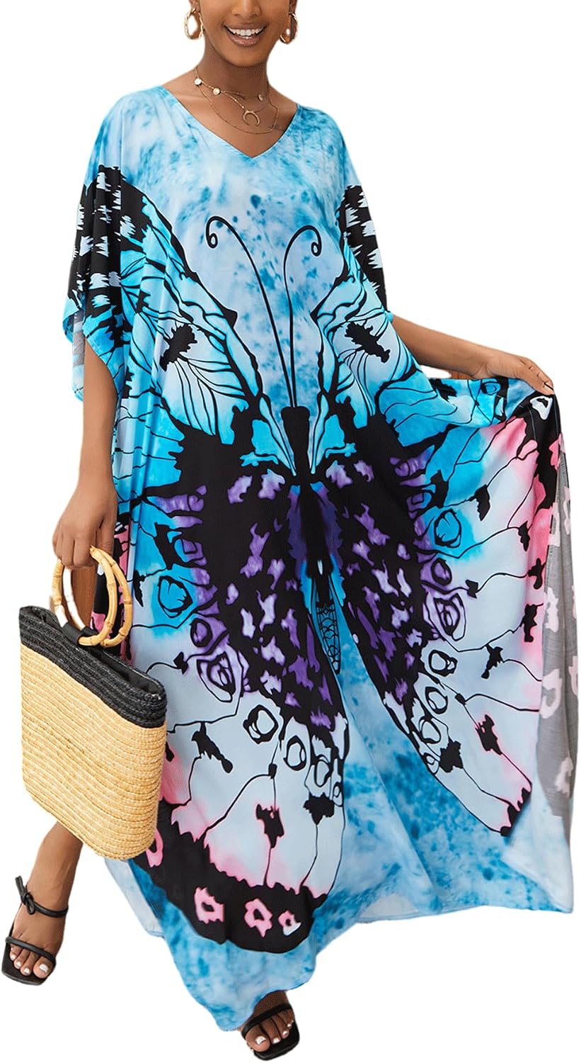 Women's Plus Size Beach Lounge Kaftan Maxi Dress swimsuit coverup for women