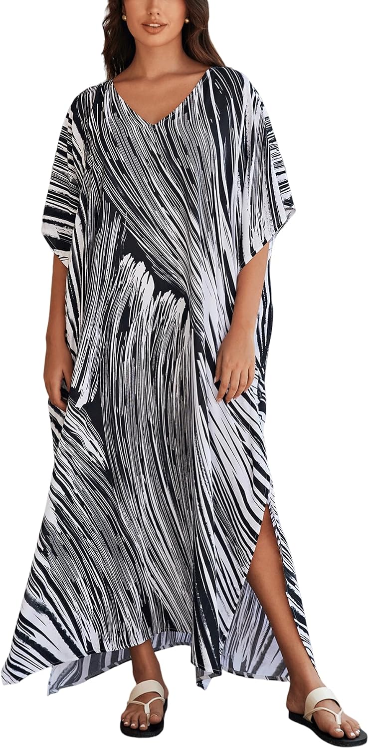 Women's Plus Size Beach Lounge Kaftan Maxi Dress swimsuit coverup for women
