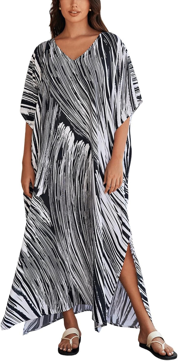 Women's Plus Size Beach Lounge Kaftan Maxi Dress swimsuit coverup for women