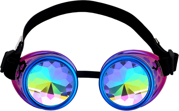 Spiked Kaleidoscope Rainbow Crystal Rave Goggles