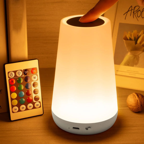 13 Color Changing Night Light RGB Remote Control Touch Dimmable Lamp Portable Table Bedside Lamps...