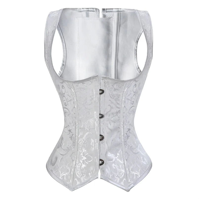 Lace-Up Striped Underbust Corset – Plus Size