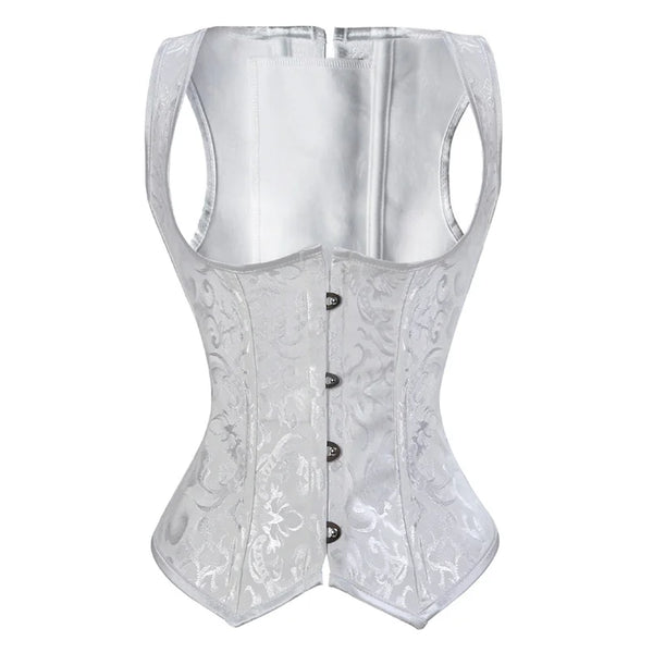Lace-Up Striped Underbust Corset – Plus Size