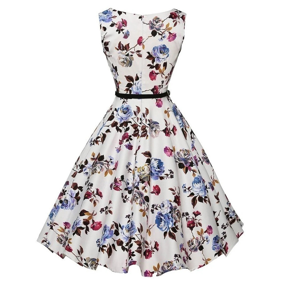 Summer Vestidos Dress Clothing Floral Robe Swing Casual Rockabilly Dresses