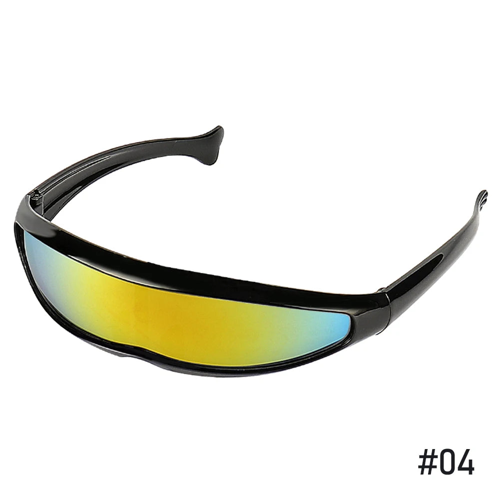 Futuristic Narrow Cyclops Mirror Sunglasses