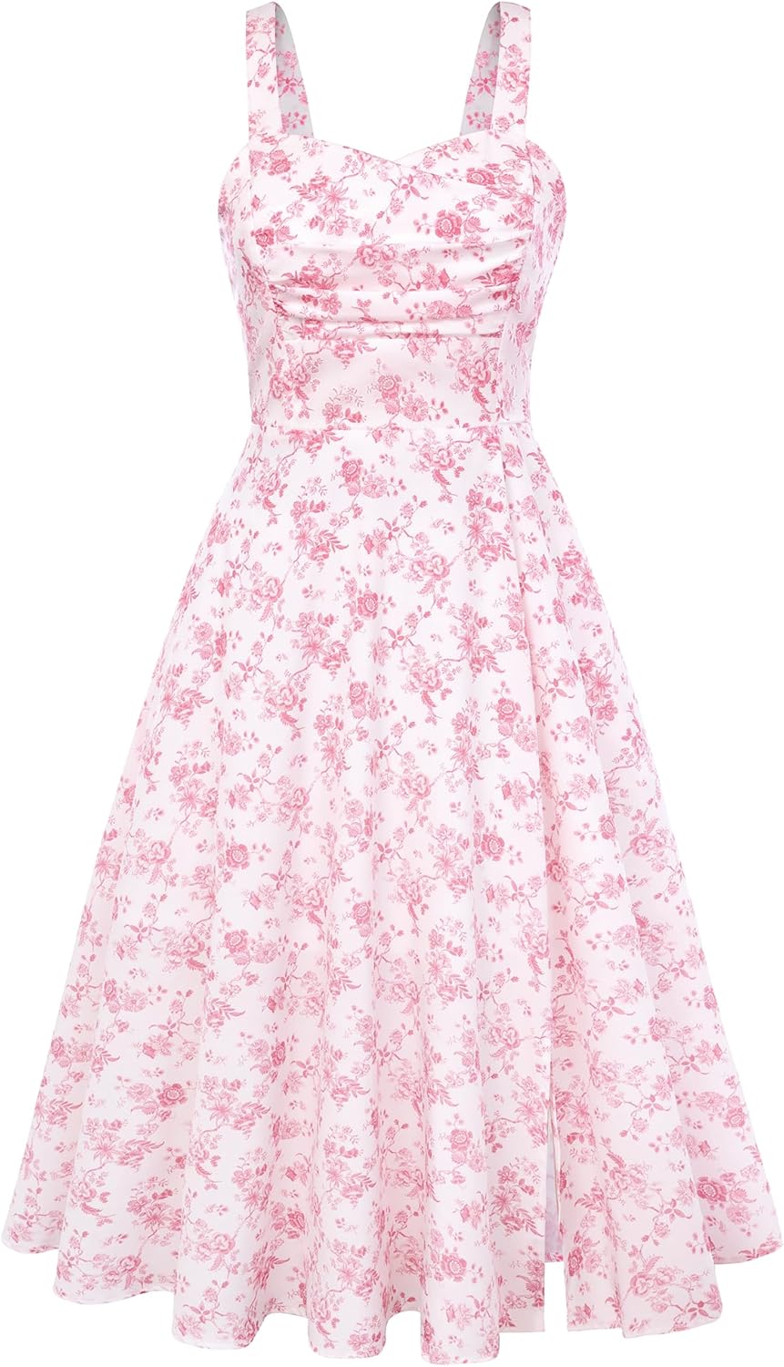 Vintage Swing Dress - Sleeveless - 1950s Rockabilly Pin-Up Style