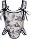 Renaissance Floral Lace-Up Bustier with Zipper