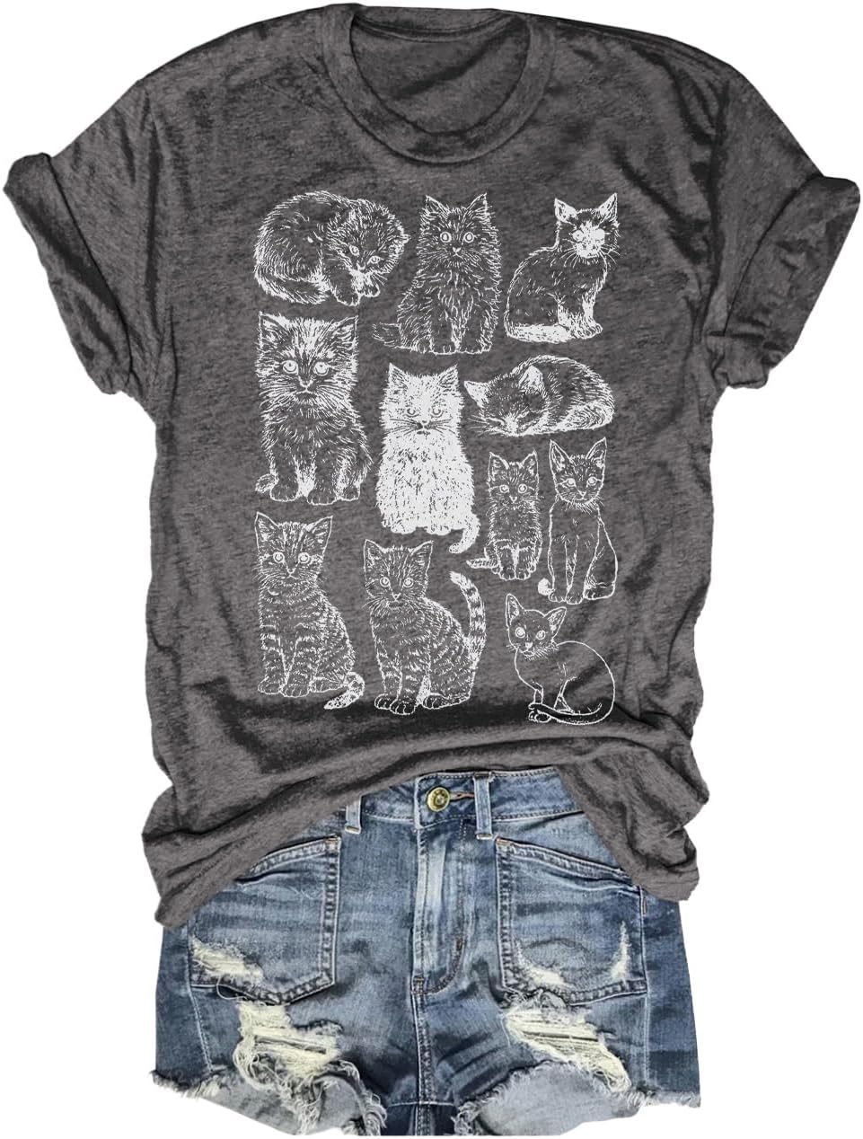 Beopjesk Womens Summer Giraffe Printed T-Shirt Funny Cute Animal Graphic Tees Tops