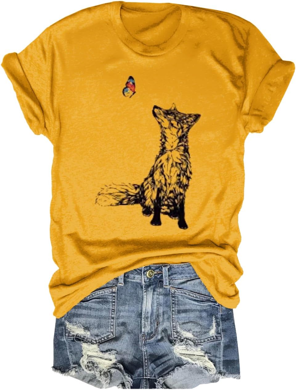 Beopjesk Womens Summer Giraffe Printed T-Shirt Funny Cute Animal Graphic Tees Tops