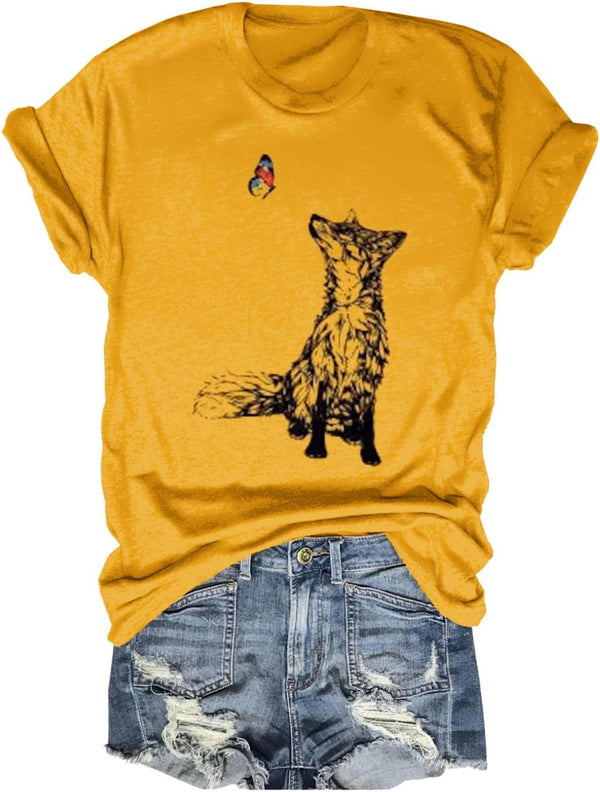 Beopjesk Womens Summer Giraffe Printed T-Shirt Funny Cute Animal Graphic Tees Tops