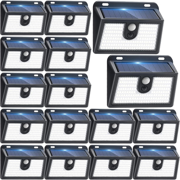 [6 Packs] Solar Motion Sensor Outdoor LED Light for Outside Walking dog Fence Backyard Deck Garde...