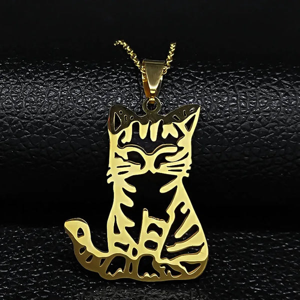 Cat Silhouette Necklace - Feline Spirit Jewelry